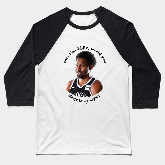 Mr. Dinwiddie Be My Mayor Baseball T-Shirt by The Charity Stripe